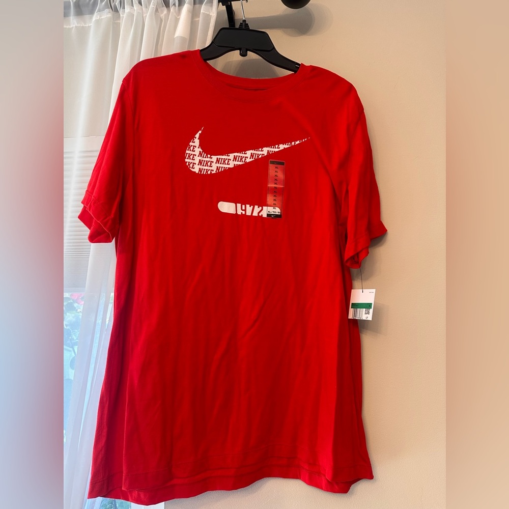 Nike Red Short Sleeve T-Shirt with White Logo